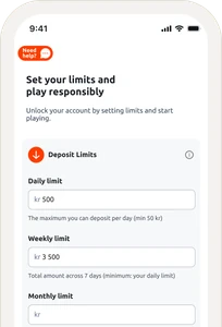 Betano mobile screen ‘Set your limits and play responsibly’, with deposit limit fields.